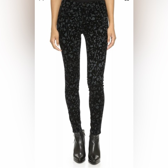 J Brand Pants - J brand black velvet Patterned Women's Pants Size 25